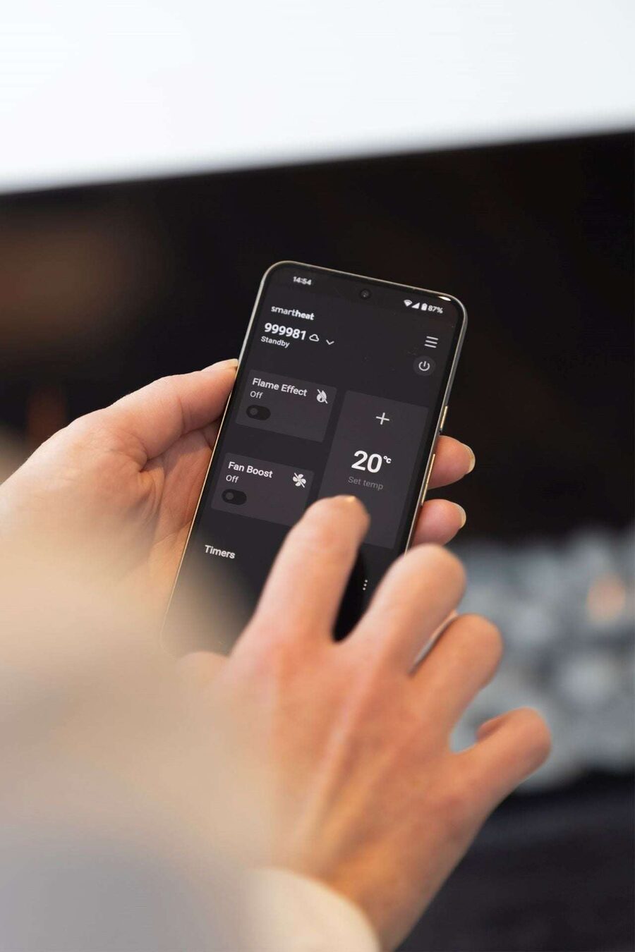 SmartHeat app on a phone